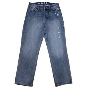 Distressed ReWash Jeans Size 5 / 27 High Rise Crop Stretch Denim Button Fly